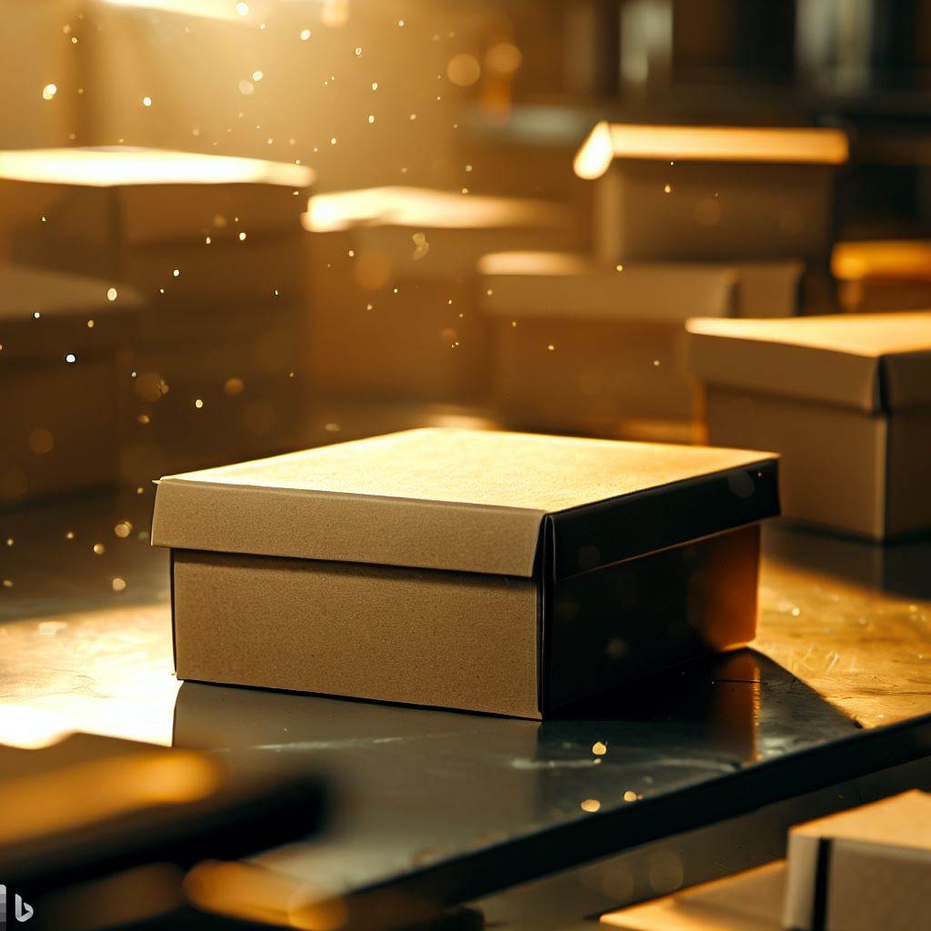 a box on a steel table