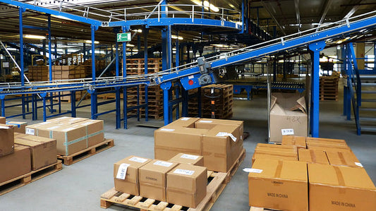 packages in a logistics facility