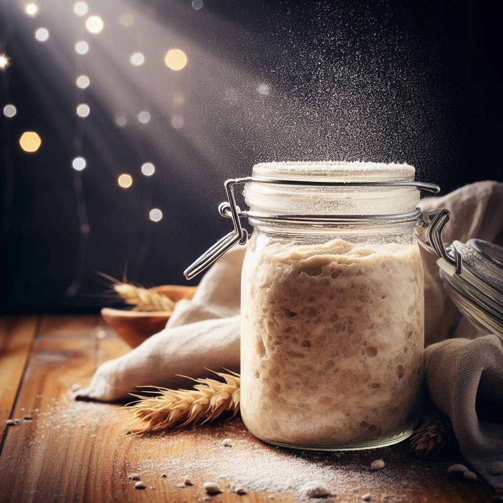 sourdough starter in a jar