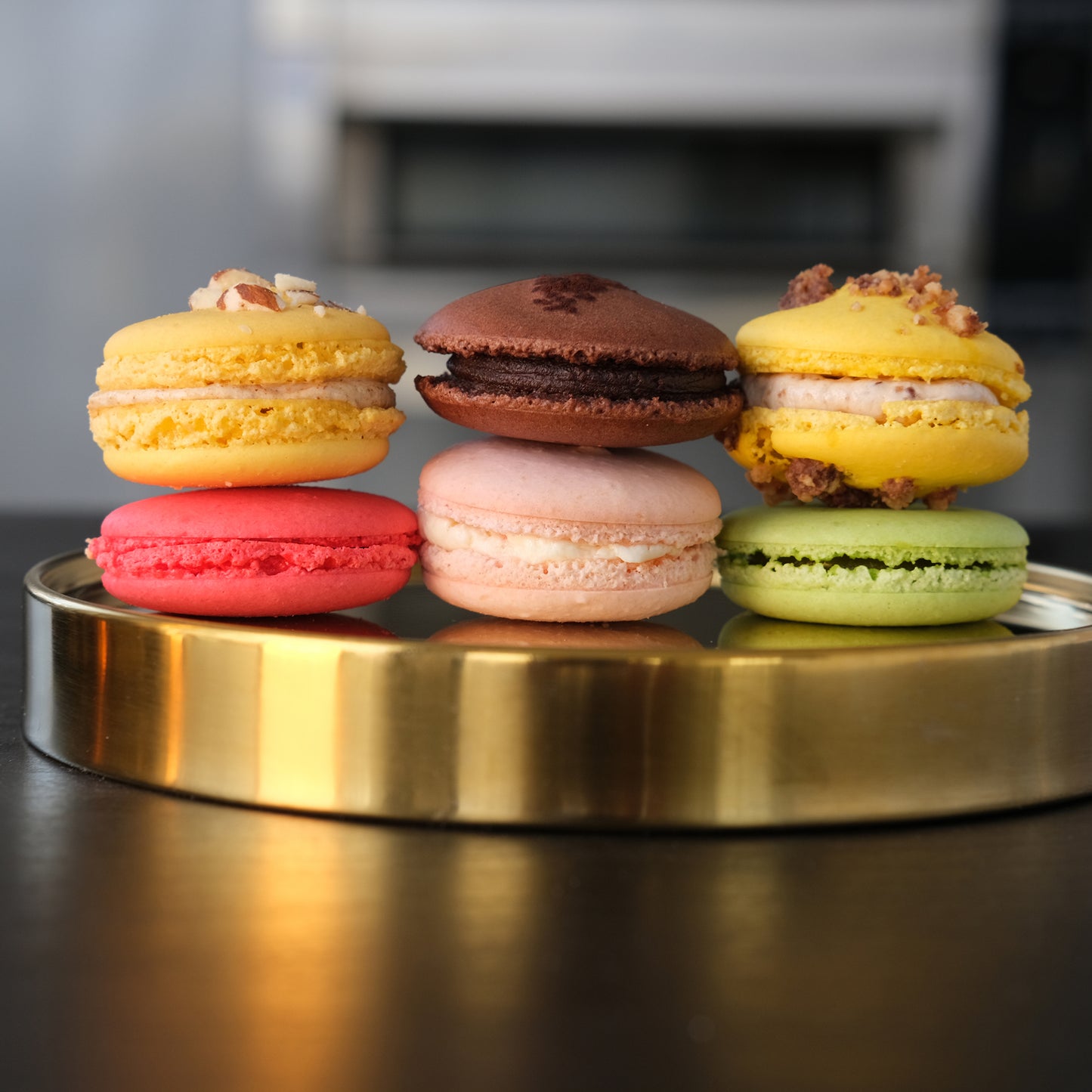 macarons in different flavors